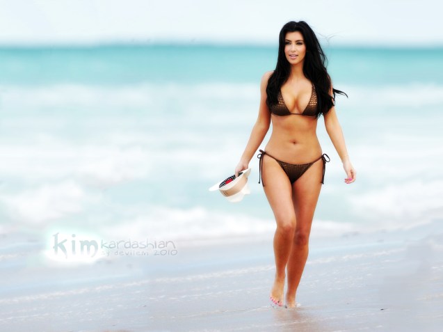 Kim Kardashian Hot Bikini HD Wallpaper