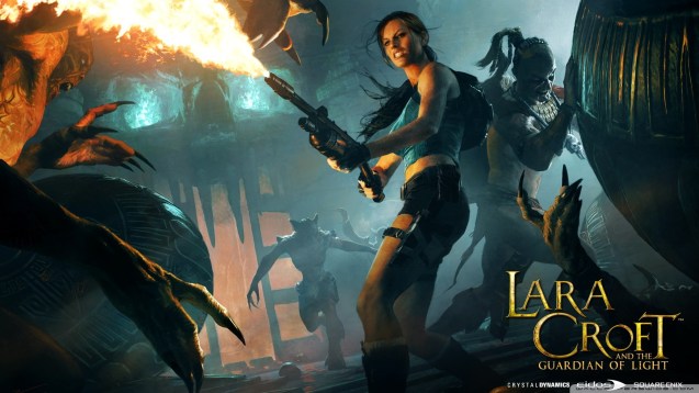 Lara Croft Flamethrower HD Wallpaper