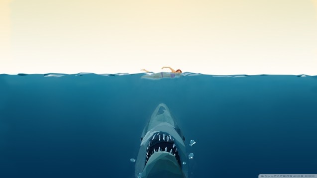 Polygen Shark and Women Wallpaper